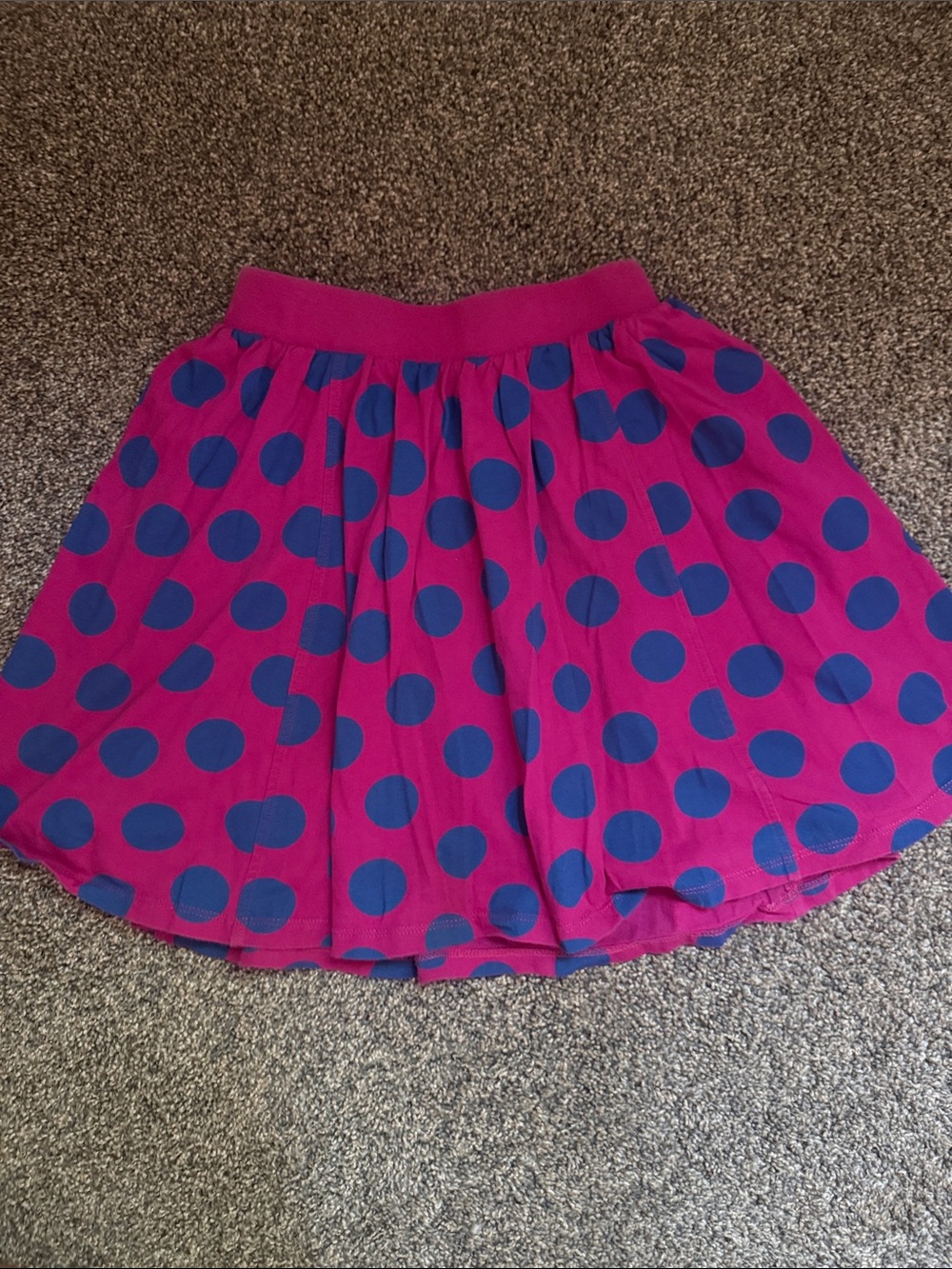 Tea Collection Girls Pink Polka Dot Skirt with Blue Dots